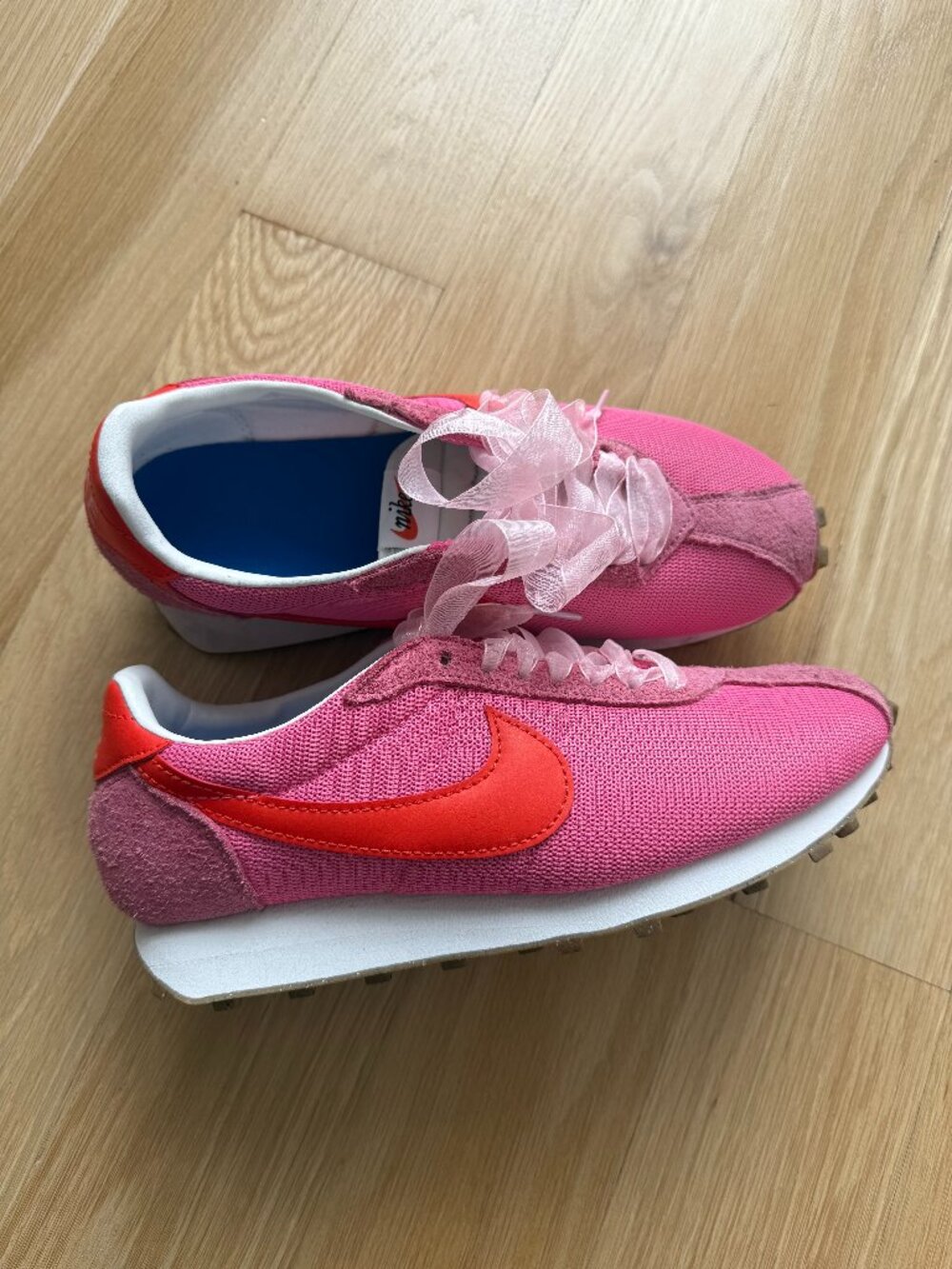 Pink Nike Sneakers with Special Shoelaces